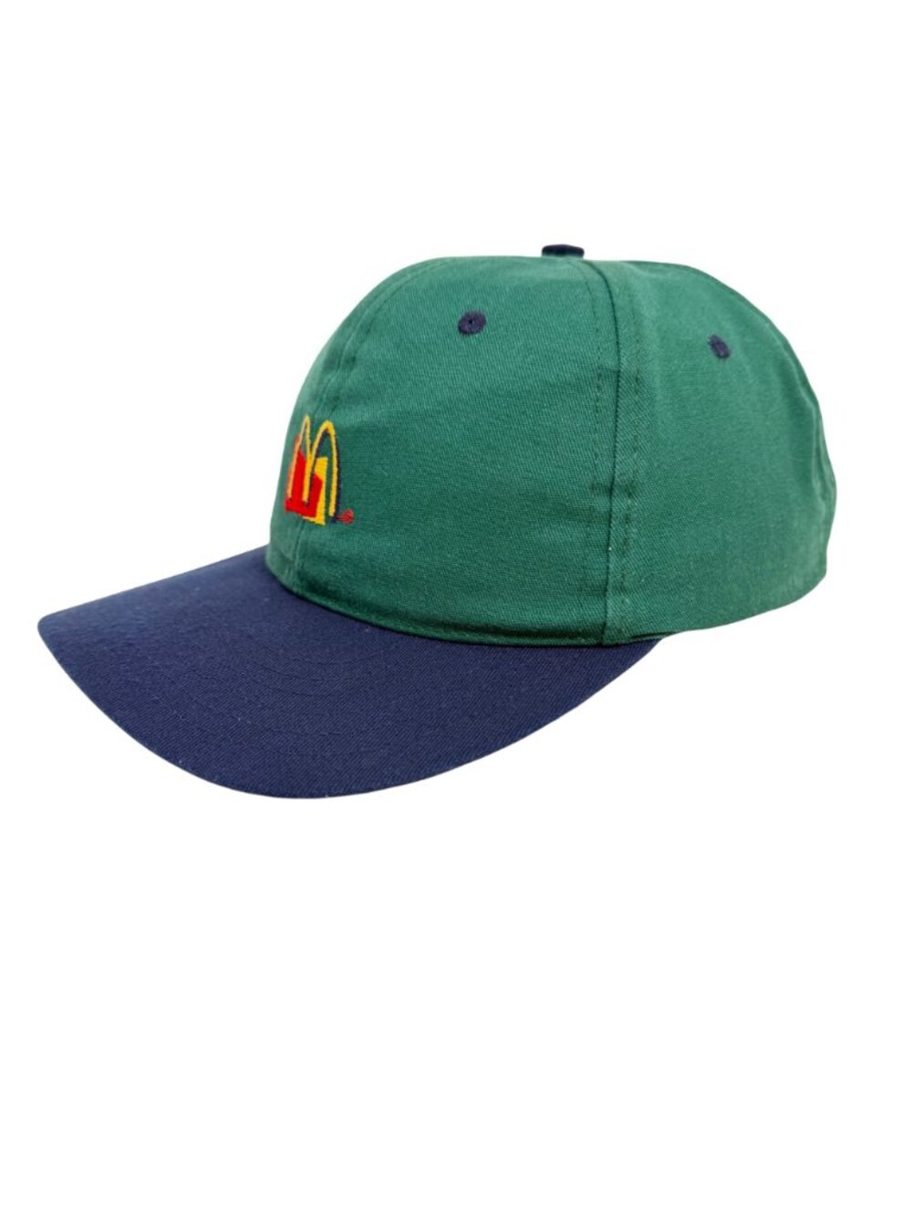 Vintage 90's McDonald's Employee Snapback Hat Green/Blue Embroidered - Picture 2 of 4